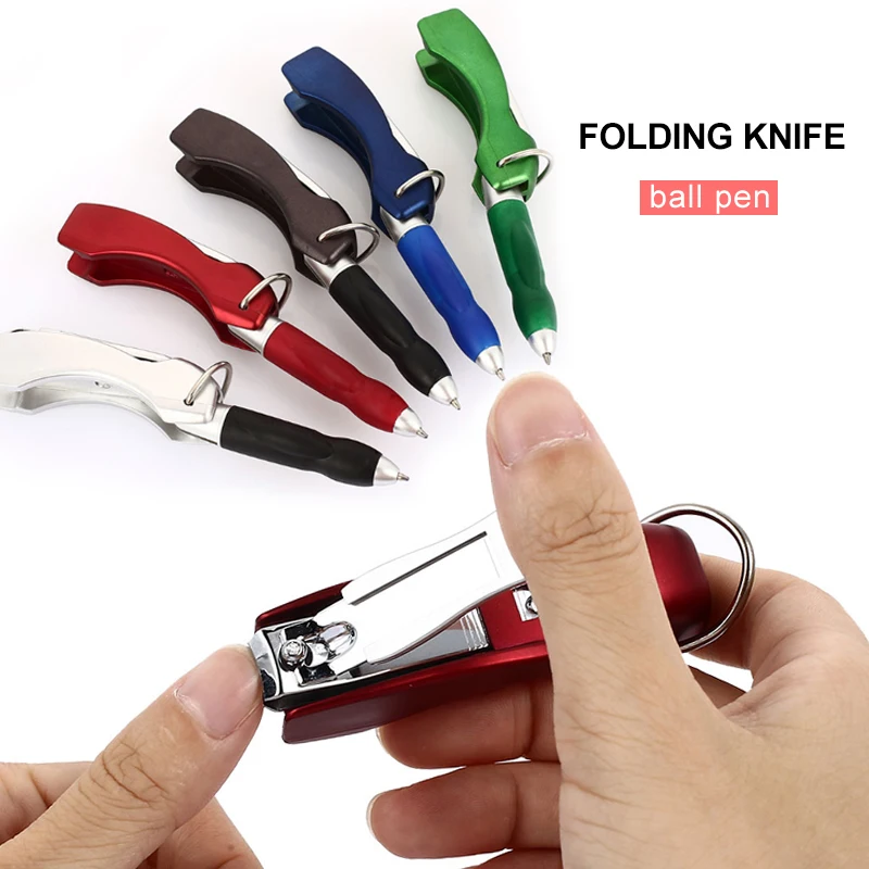 Writing Pens Ball-Point Pen Nail Clippers Tool Stationery Children Office Random Students Folding Keychain School Gift
Writing Pens Ball-Point Pen Nail Clippers Tool Stationery Children Office Random Students Folding Keychain School Gift