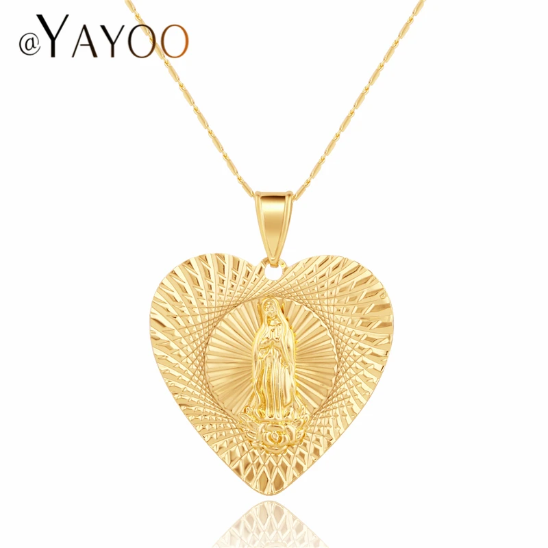 Heart Pendant Necklace for Women Girls Gold Color Virgin Mary Long Custom Statement Necklace Men Jesus Christian Jewelry
Heart Pendant Necklace for Women Girls Gold Color Virgin Mary Long Custom Statement Necklace Men Jesus Christian Jewelry