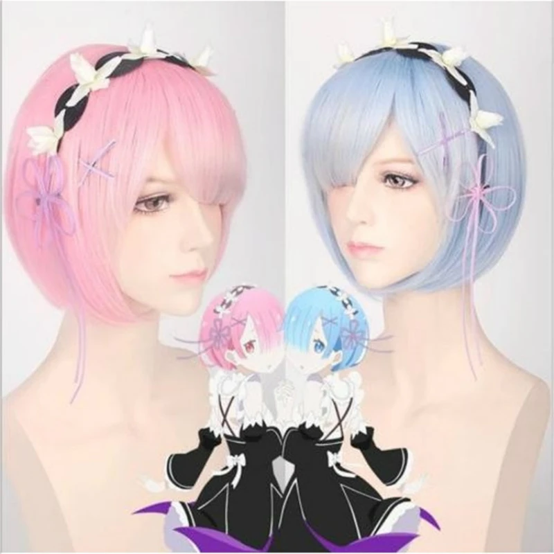 Cosplay Rem Ram Short Wig Re:Zero Starting Life in Another World Pink And Blue Wig Head Accessories Cosplay Halloween Costumes
Cosplay Rem Ram Short Wig Re:Zero Starting Life in Another World Pink And Blue Wig Head Accessories Cosplay Halloween Costumes