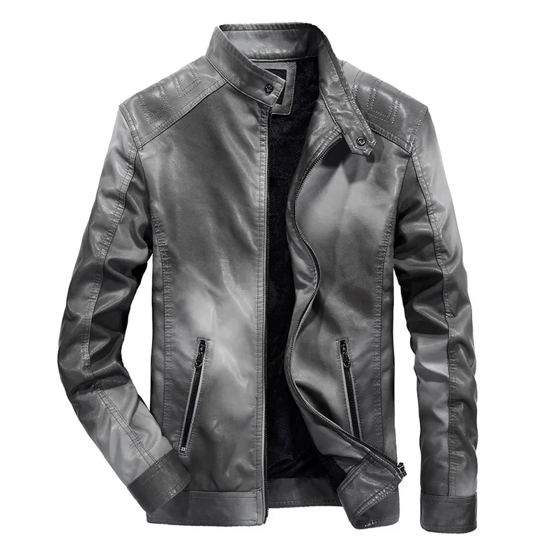 Autumn and winter new men's leather jacket retro Slim motorcycle jacket plus velvet windproof PU leather coat
Autumn and winter new men's leather jacket retro Slim motorcycle jacket plus velvet windproof PU leather coat