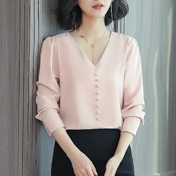 2018 new autumn women blouse solid work wear bottoming Vcollar blouse shirt loose long sleeve Chiffon women top blusa 1134 40
2018 new autumn women blouse solid work wear bottoming Vcollar blouse shirt loose long sleeve Chiffon women top blusa 1134 40