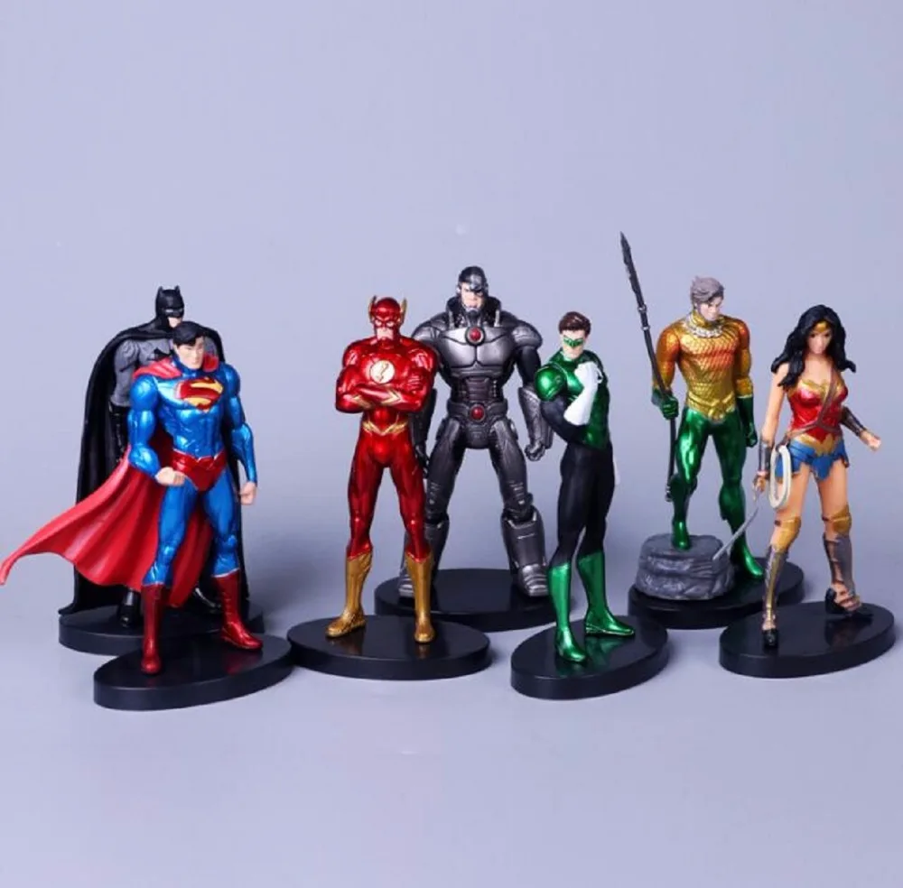 7pcs/lot Justice League DC Superhero Superman Wonder Woman Batman Flash Man action figure toys pvc model Aquaman birthday gifts
7pcs/lot Justice League DC Superhero Superman Wonder Woman Batman Flash Man action figure toys pvc model Aquaman birthday gifts