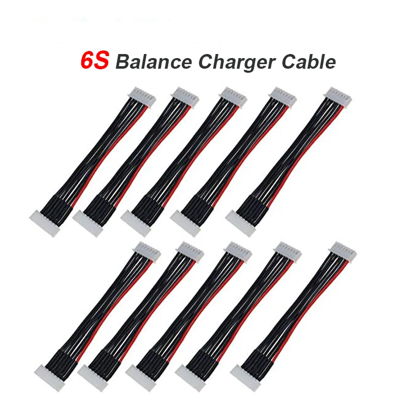 

FATJAY 6Pcs Male Female Balance Wire Extention 10cm adapter LiPo Battery Cable 5S 1S 2S 3S 4S 5S 6S Li-po 3.7V 7.4 V 11.1V 18.5V