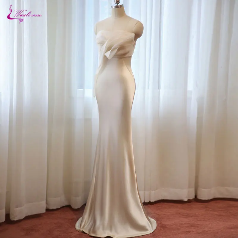 Waulizane Lustrous Satin Strapless Evening Dresses Simple Style Off The Shoulder Sleeveless Elegant Mermaid Prom Dresses
Waulizane Lustrous Satin Strapless Evening Dresses Simple Style Off The Shoulder Sleeveless Elegant Mermaid Prom Dresses