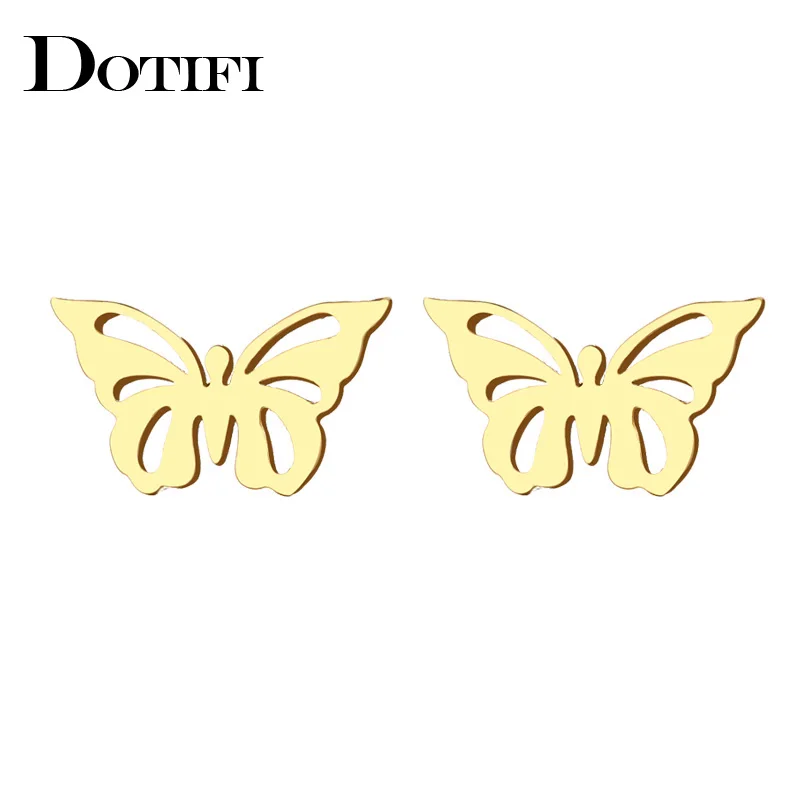 DOTIFI Stainless Steel Stud Earring For Women ManHollow Butterfly Gold And Silver Color Lover's Engagement Jewelry Drop Shipping
DOTIFI Stainless Steel Stud Earring For Women ManHollow Butterfly Gold And Silver Color Lover's Engagement Jewelry Drop Shipping