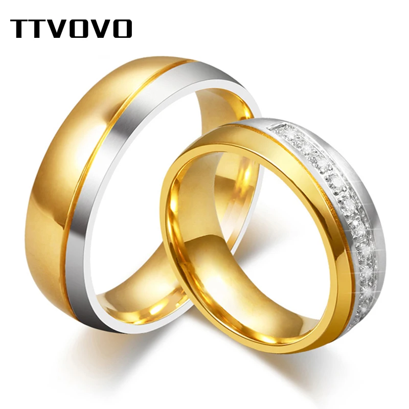 TTVOVO Crystal CZ Stone Wedding Engagement Rings for Couples Stainless Steel Promise Ring for Women Men Custom Personalized Ring
TTVOVO Crystal CZ Stone Wedding Engagement Rings for Couples Stainless Steel Promise Ring for Women Men Custom Personalized Ring