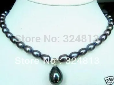Hot 7-8MM Black Freshwater Cultured Pearl/ Shell Pearl Pendant(12x16MM) Necklace
Hot 7-8MM Black Freshwater Cultured Pearl/ Shell Pearl Pendant(12x16MM) Necklace