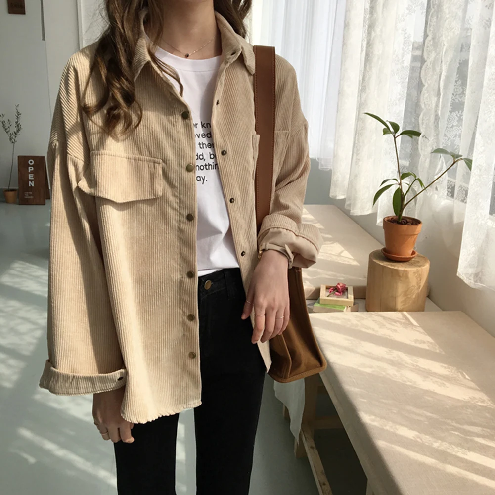 2019 Fashion Spring Autumn Loose Shirts Women Corduroy Blouse Casual Solid Blouse Long Sleeve Women Tops Outwear Coats #3
2019 Fashion Spring Autumn Loose Shirts Women Corduroy Blouse Casual Solid Blouse Long Sleeve Women Tops Outwear Coats #3