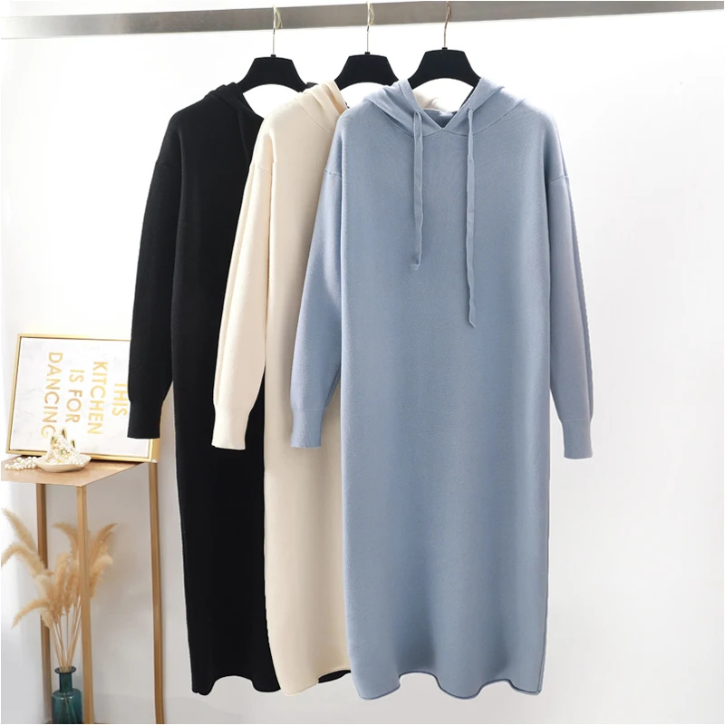 2019 warm casual hooded maix dress women straight Sweater Dress autumn Winter loose Long thick Dress female oversize Dress
2019 warm casual hooded maix dress women straight Sweater Dress autumn Winter loose Long thick Dress female oversize Dress