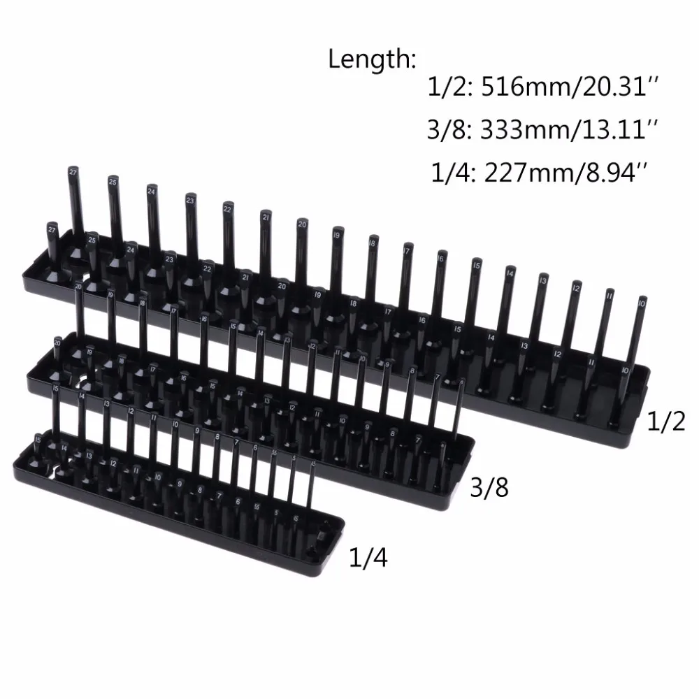 OOTDTY 1 Pc Metric ABS Plastic Socket Organizer Holder Storage Trays - 1/4", 3/8", 1/2"
OOTDTY 1 Pc Metric ABS Plastic Socket Organizer Holder Storage Trays - 1/4", 3/8", 1/2"
