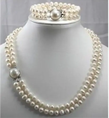 Hot selling free shipping*****2 strands AAA+ 9-10mm Australian south sea white pearl necklace bracelet 18 inch
Hot selling free shipping*****2 strands AAA+ 9-10mm Australian south sea white pearl necklace bracelet 18 inch