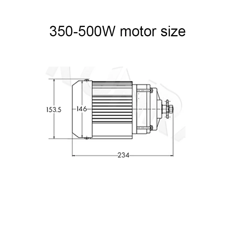 350-500W motor size