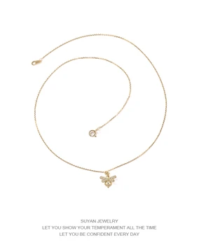 ZHAO 925 silver Golden Little bee necklace woman temperament Clavicular chain Exquisite personality
ZHAO 925 silver Golden Little bee necklace woman temperament Clavicular chain Exquisite personality