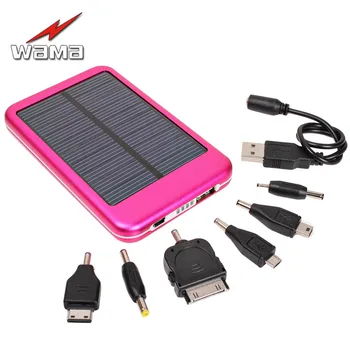 1x Wama 5000mAh Solar Panel Charger dual-USB Rechargeable Polymer External Power Bank + Converter Adapters
1x Wama 5000mAh Solar Panel Charger dual-USB Rechargeable Polymer External Power Bank + Converter Adapters