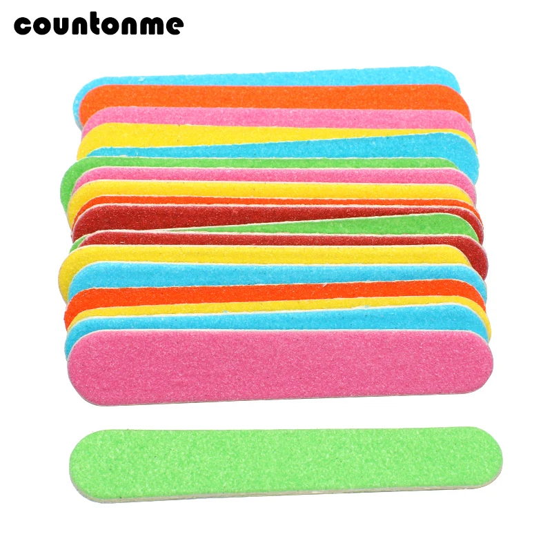 500 шт. профессиональные деревянные пилочки для дизайна ногтей 180/240 цветная