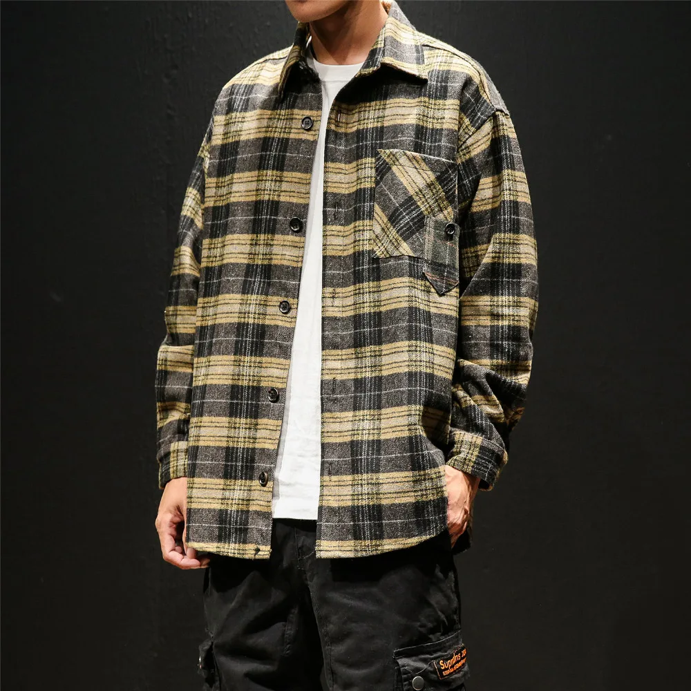 High Quality Autumn Winter New Shirt Men Brand 2019 Loose Vintage Plaid Men Casual Shirts Long Sleeve Thick Blouse Homme 2XL-M
High Quality Autumn Winter New Shirt Men Brand 2019 Loose Vintage Plaid Men Casual Shirts Long Sleeve Thick Blouse Homme 2XL-M