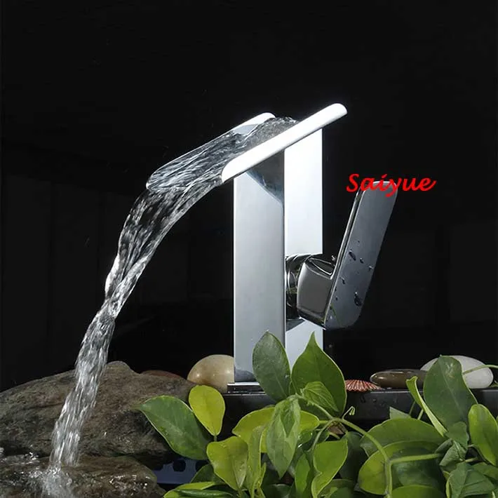 Modern Waterfall spout single handle square bathroom sink faucet mixer tap chrome finishing brass made
Modern Waterfall spout single handle square bathroom sink faucet mixer tap chrome finishing brass made