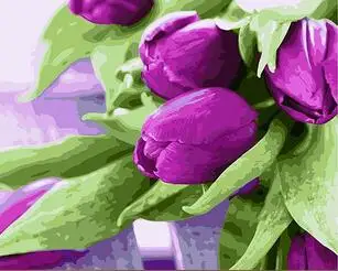 Purple tulip flower coloring by numbers on canvas wall pictures for living room home decor
Purple tulip flower coloring by numbers on canvas wall pictures for living room home decor