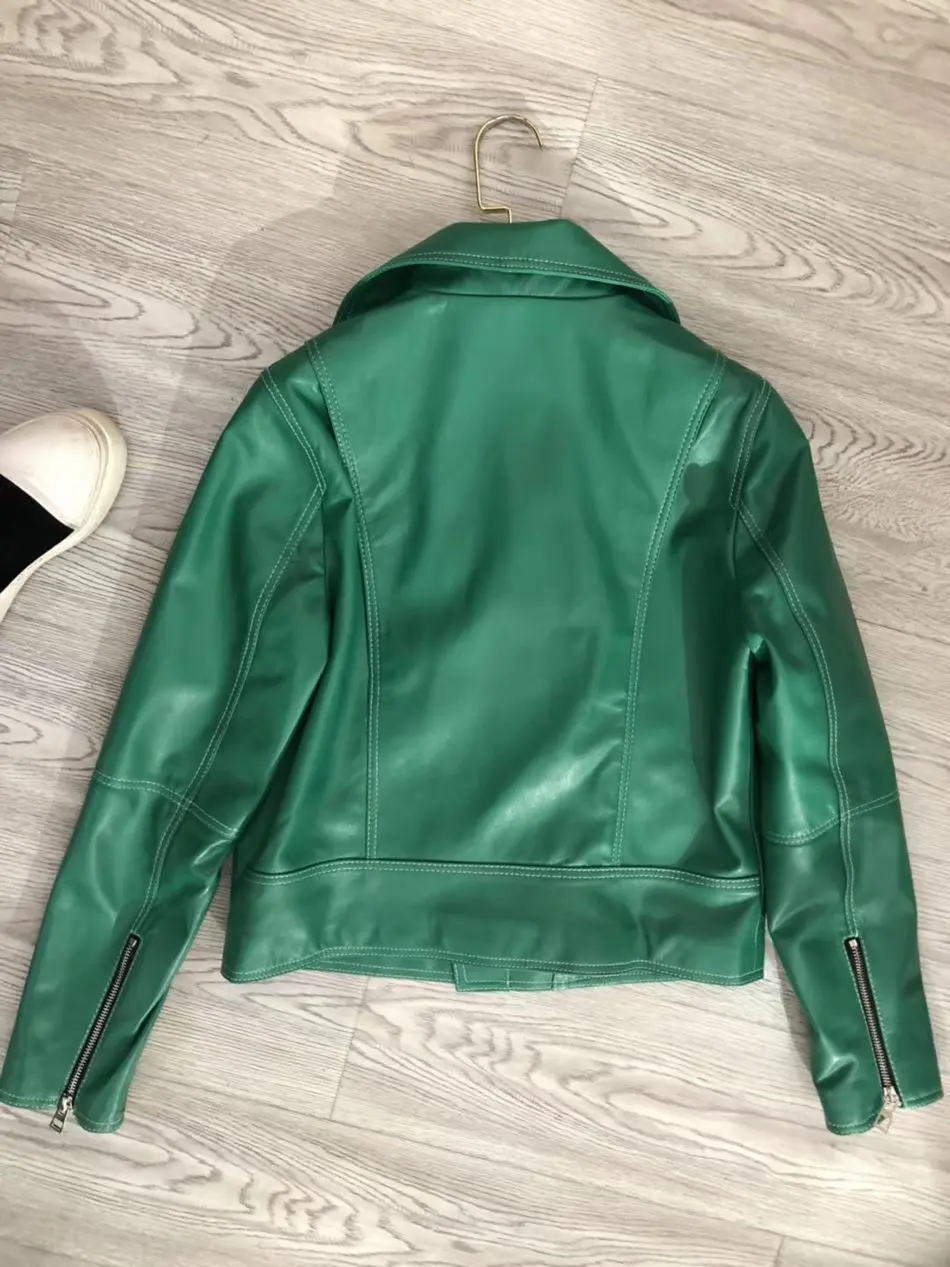 women fashion sheep leather genuine leather jacket (4)