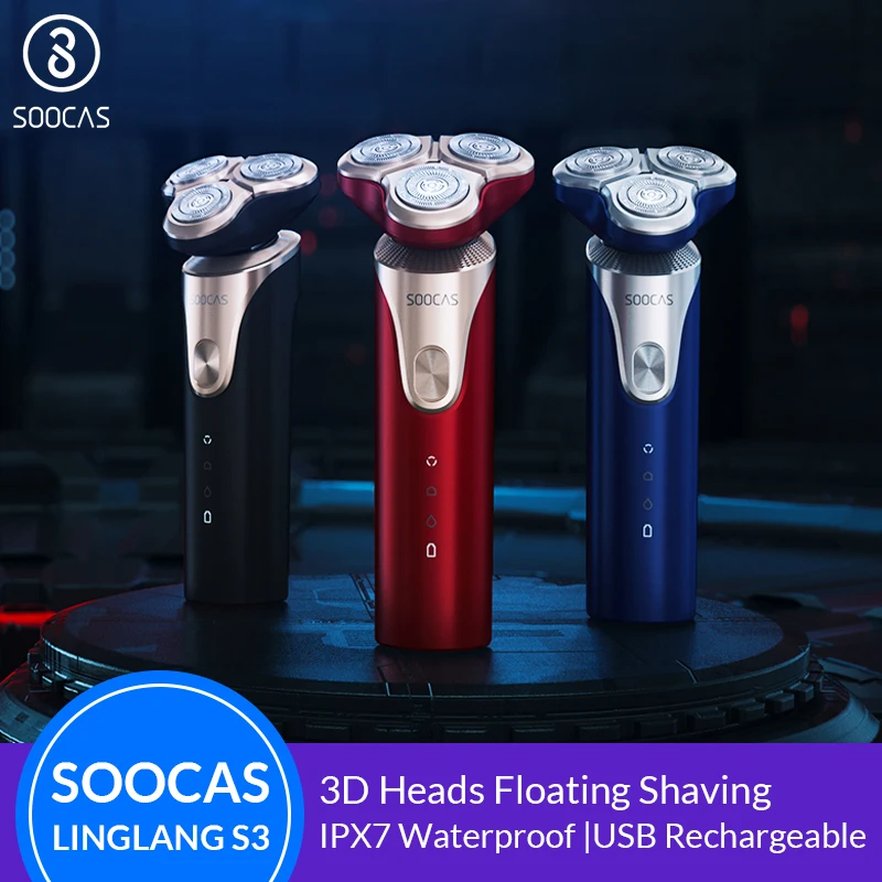 Soocas S3 Electric Shaver for Men 3 Cutter Head Dry Wet Shaving Wireless USB Rechargeable IPX7 Waterproof Razor For Men Male
Soocas S3 Electric Shaver for Men 3 Cutter Head Dry Wet Shaving Wireless USB Rechargeable IPX7 Waterproof Razor For Men Male