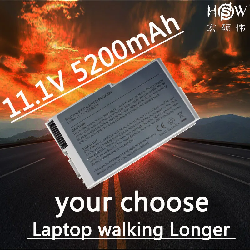 

HSW 5200mAh 6 cells laptop battery for DELL Inspiron 500m 510m 600m Latitude 500m 600m D500 D505 D510 D510 D520 D530 D600 D610