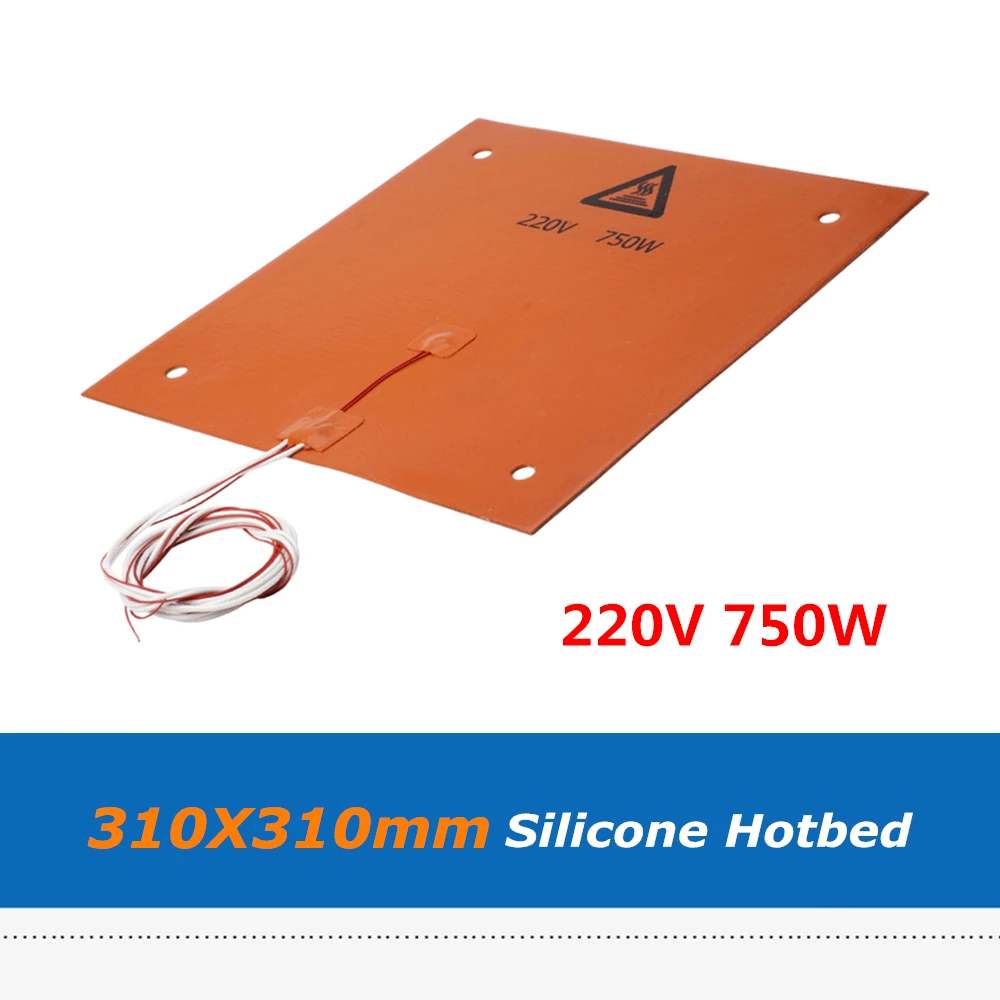 1pc 3D Printer Parts 310*310mm 220V 750W Silicone Heater Pad With Holes, Silicone Heatbed With 3M adhesive Tape For CR-10
1pc 3D Printer Parts 310*310mm 220V 750W Silicone Heater Pad With Holes, Silicone Heatbed With 3M adhesive Tape For CR-10