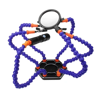 Helping Hands Third Hand PCB Repair Fixture 6 Flexible Arms Soldering Vise with Magnifying Glass Lens & LED Flashlight
Helping Hands Third Hand PCB Repair Fixture 6 Flexible Arms Soldering Vise with Magnifying Glass Lens & LED Flashlight
