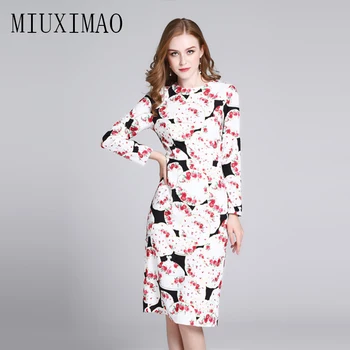 Europe Style 2018 Spring Newest Fashion O-Neck Long Sleeve A-Line Floral Printed Casual Elegant Knee-Length Dress Women
Europe Style 2018 Spring Newest Fashion O-Neck Long Sleeve A-Line Floral Printed Casual Elegant Knee-Length Dress Women