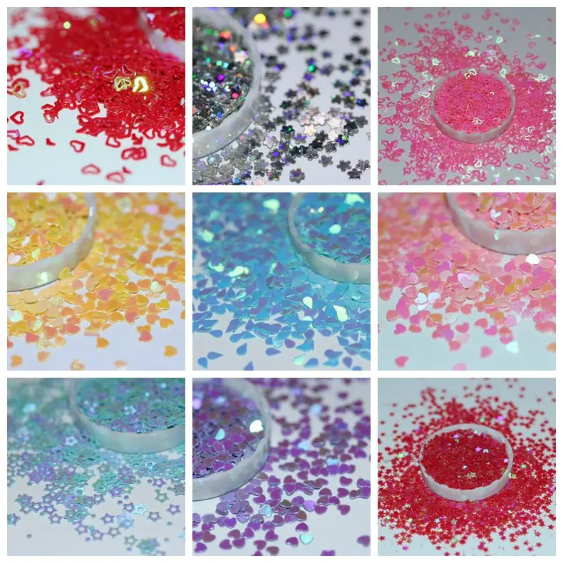 50 grams Holographic Stars Heart Nail Glitters Paillette Flakes Tinsel Nail Art Decorations Sequins For Manicure
50 grams Holographic Stars Heart Nail Glitters Paillette Flakes Tinsel Nail Art Decorations Sequins For Manicure