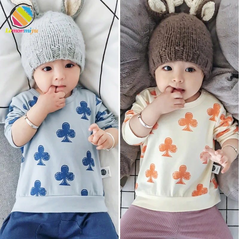 Фото Lemonmiyu Baby Sweatshirts For Newborns O-neck Fashion Print Children's Tops Long Sleeve Spring Autumn Sports Baby's T-shirts |