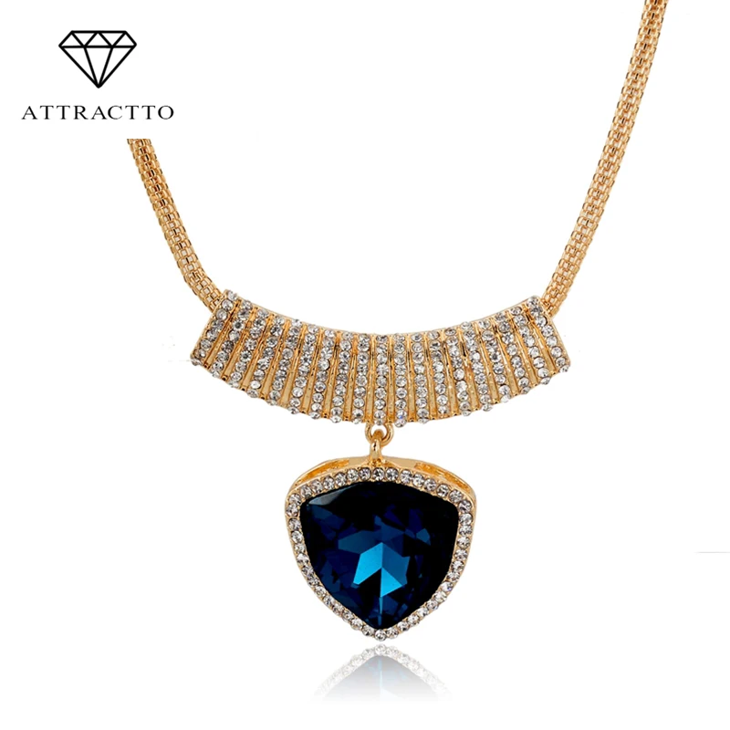 ATTRACTTO Ethnic Blue Gems Crystal Pendants Necklaces & Pendants Vintage Gold Filled Chain Necklace For Women Collier SNE150841
ATTRACTTO Ethnic Blue Gems Crystal Pendants Necklaces & Pendants Vintage Gold Filled Chain Necklace For Women Collier SNE150841