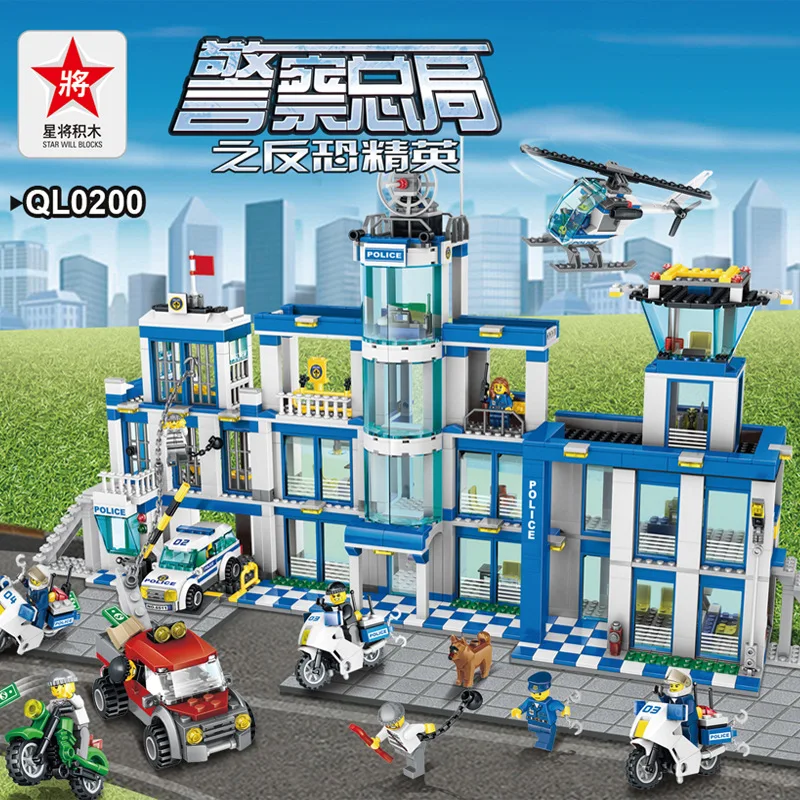 City Series Police Station Playmobil Helicopter Boat Blocks DIY Bricks Toys For Children Gift Compatible With Legoing
City Series Police Station Playmobil Helicopter Boat Blocks DIY Bricks Toys For Children Gift Compatible With Legoing