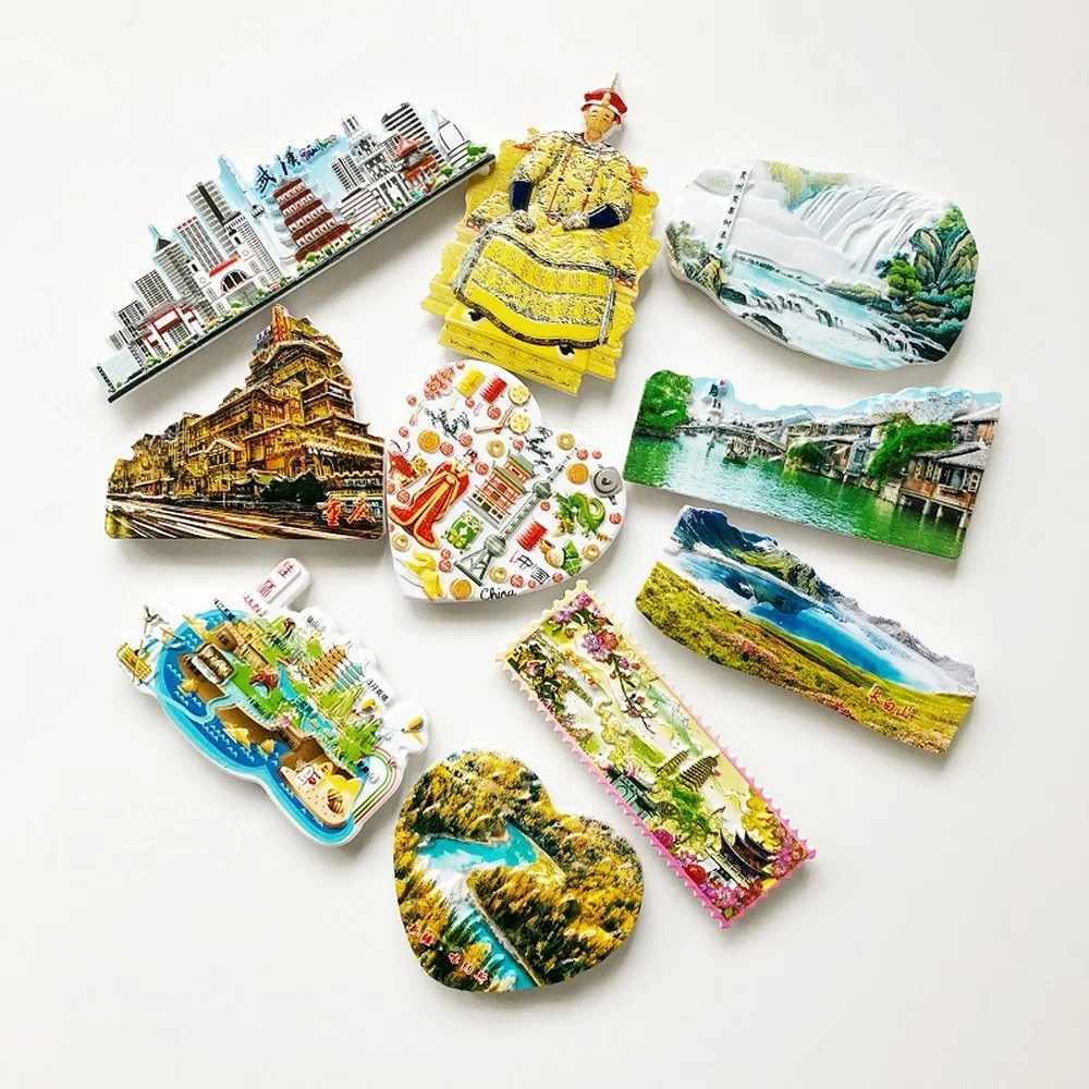 China Tourism Souvenir Resin 3D Fridge Magnets Xinjiang Wuhan Jilin Guizhou Wuzhen Guilin Dali Refrigerator Magnetic Stickers
China Tourism Souvenir Resin 3D Fridge Magnets Xinjiang Wuhan Jilin Guizhou Wuzhen Guilin Dali Refrigerator Magnetic Stickers