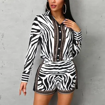 Ladies Clothes Jumpsuit Outfits Sexy Floral 2 Pieces Sets Button Stripe Print Jumpsuit Women Sets
Ladies Clothes Jumpsuit Outfits Sexy Floral 2 Pieces Sets Button Stripe Print Jumpsuit Women Sets