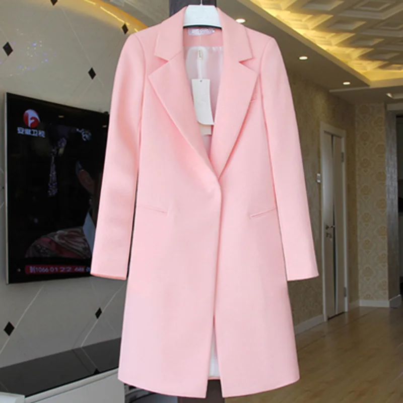 Elegant OL Solid Covered Button Long Women Blazers and Jackets Business Suit Female
Elegant OL Solid Covered Button Long Women Blazers and Jackets Business Suit Female