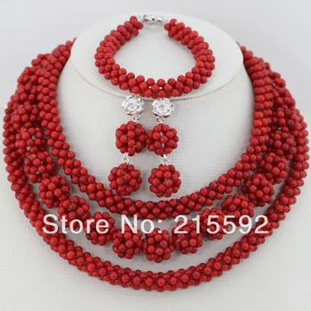New Fashion African Costume Jewelry Set African Nigerian Wedding Red Coral Beads Jewelry Set Free Shipping CJ090
New Fashion African Costume Jewelry Set African Nigerian Wedding Red Coral Beads Jewelry Set Free Shipping CJ090