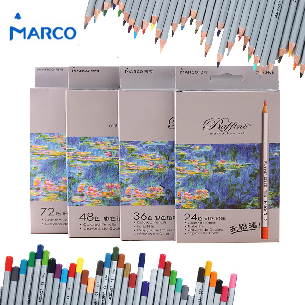 24//36//48 Color Marco Raffine Art Drawing Pencil Oil Base Non-Toxic Sketch Set