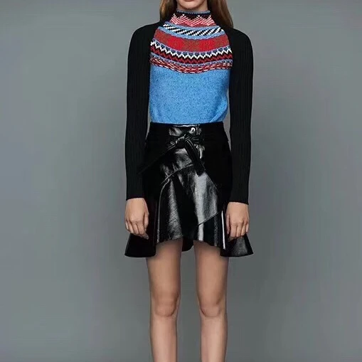 2018 fall and winter new Ethnic style hit the color geometric embroidery women casual sweater
2018 fall and winter new Ethnic style hit the color geometric embroidery women casual sweater