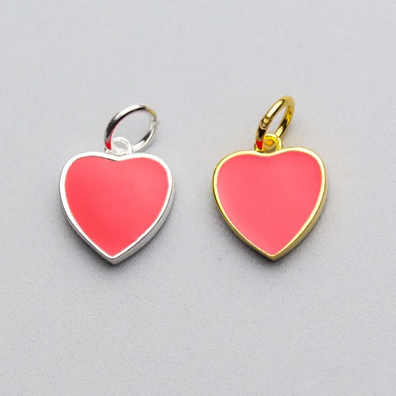 925 Sterling Silver Red Heart Fancy Charms Gold Silver Color 11x10mm Women Necklace Earrings Pendants DIY Jewelry Make Materials
925 Sterling Silver Red Heart Fancy Charms Gold Silver Color 11x10mm Women Necklace Earrings Pendants DIY Jewelry Make Materials