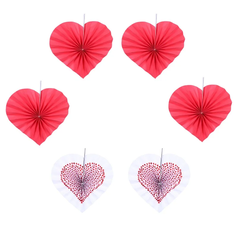 6Pcs Per Set Love Folding Fan Hanging Heart Shaped Decorative Ornaments Valentine's Day Decoration for Valentines Party Wedding
6Pcs Per Set Love Folding Fan Hanging Heart Shaped Decorative Ornaments Valentine's Day Decoration for Valentines Party Wedding