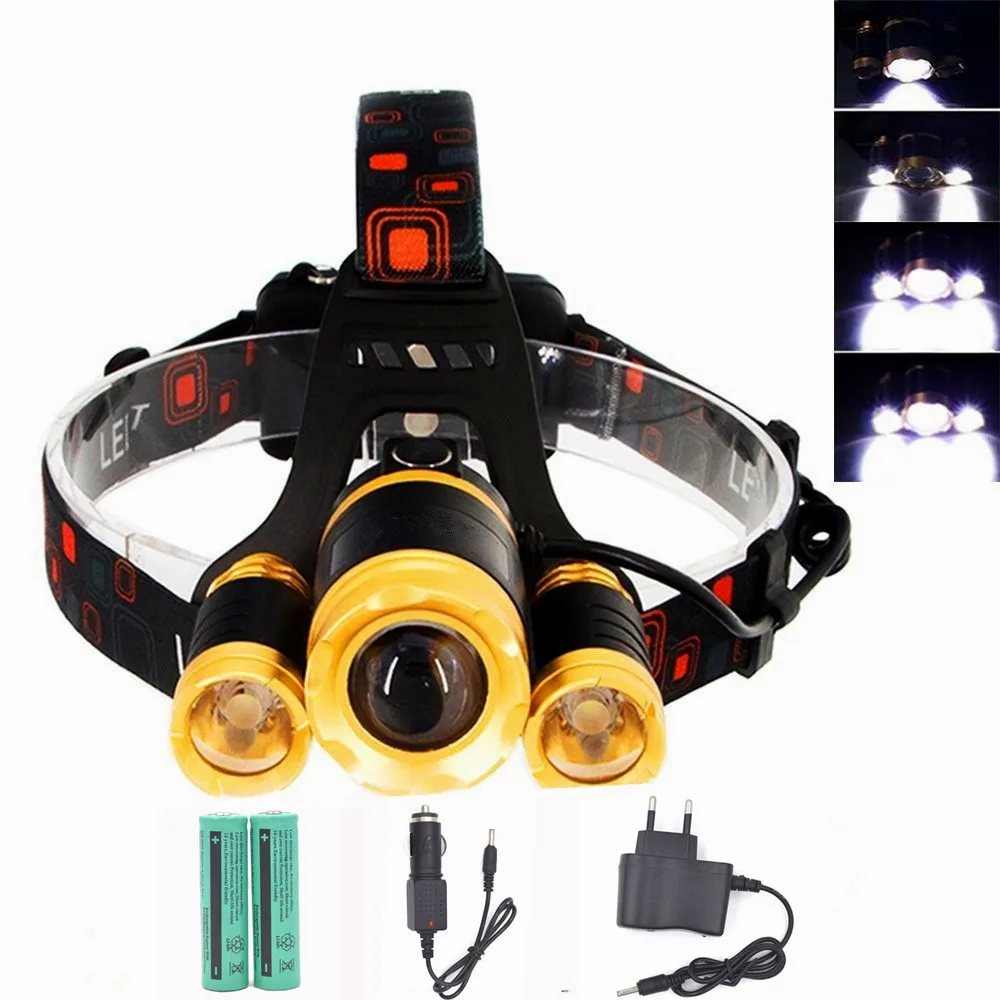 Headlamp T6 LED Head Flashlight Zoomable Mode Head Torch Light Waterproof 10000 Lumen Head Lihgt Car Charger 18650 Batteries
Headlamp T6 LED Head Flashlight Zoomable Mode Head Torch Light Waterproof 10000 Lumen Head Lihgt Car Charger 18650 Batteries
