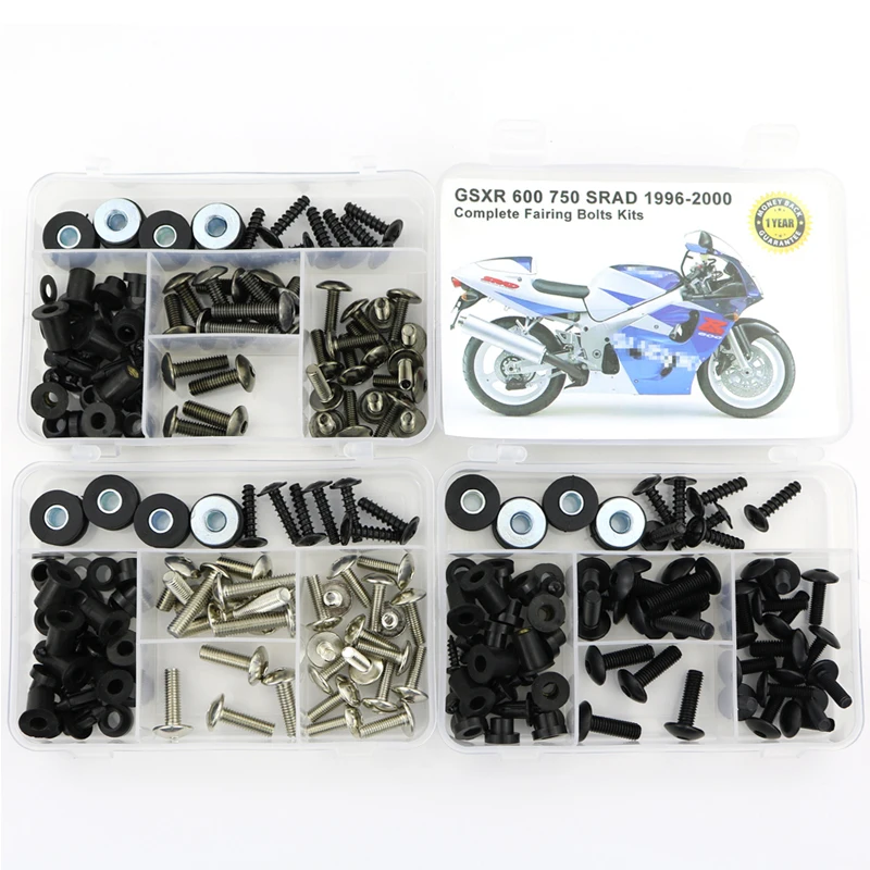 For Suzuki GSXR600 GSXR750 SRAD 1996-2000 Motorcycle Complete Full Fairing Bolts Kit Steel Clips Speed Nuts Covering Bolts
For Suzuki GSXR600 GSXR750 SRAD 1996-2000 Motorcycle Complete Full Fairing Bolts Kit Steel Clips Speed Nuts Covering Bolts