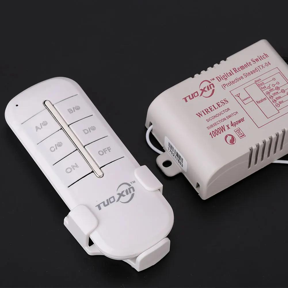 Channel Switch Digital 220V Wireless Light Remote 4 Transmitter ON/OFF Way Wall Practical Lightswitch Controller
Channel Switch Digital 220V Wireless Light Remote 4 Transmitter ON/OFF Way Wall Practical Lightswitch Controller