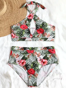 Plus Size Push Up Bikinis Swimwear Women Floral Two Piece High Waist Cross Halter Bikini Set Bandage Swimsuit Bathing Suit Women
Plus Size Push Up Bikinis Swimwear Women Floral Two Piece High Waist Cross Halter Bikini Set Bandage Swimsuit Bathing Suit Women