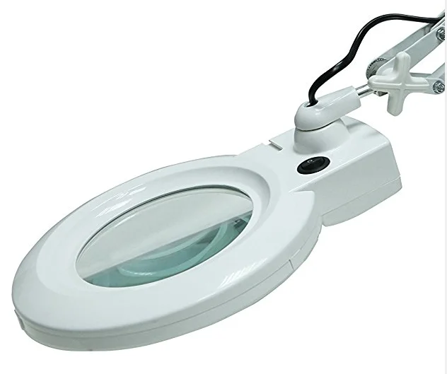 Clamp On Swing Arm Lighted Changeable Magnifying Len Lamp Hobby Work Desk Table Lamp Magnifier Task Work Tools 3x 5x