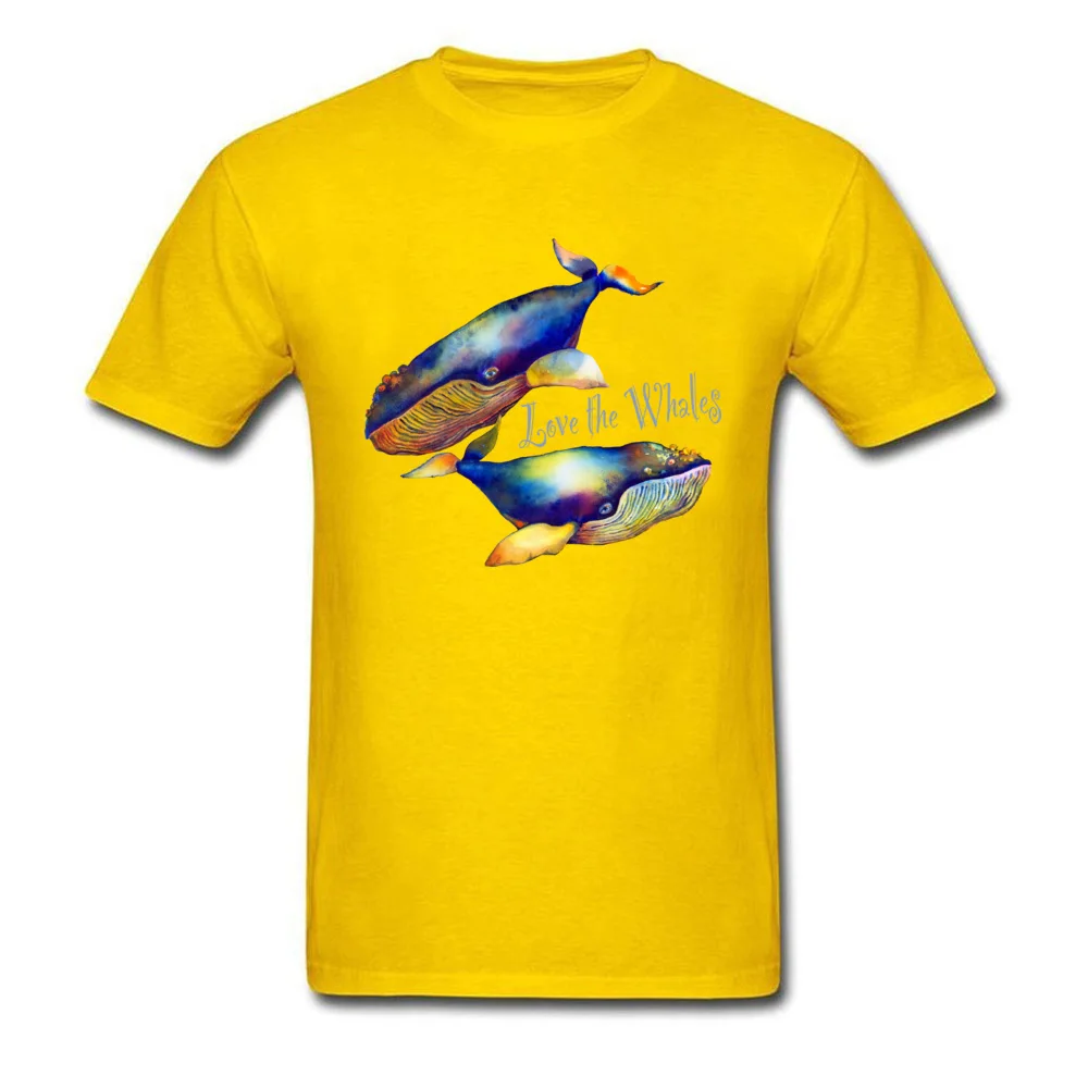 Love the Whales T-shirts Hip Hop Short Sleeve Hip hop 100% Cotton O-Neck Adult Tops Tees cosie Tee Shirt Summer Love the Whales yellow
