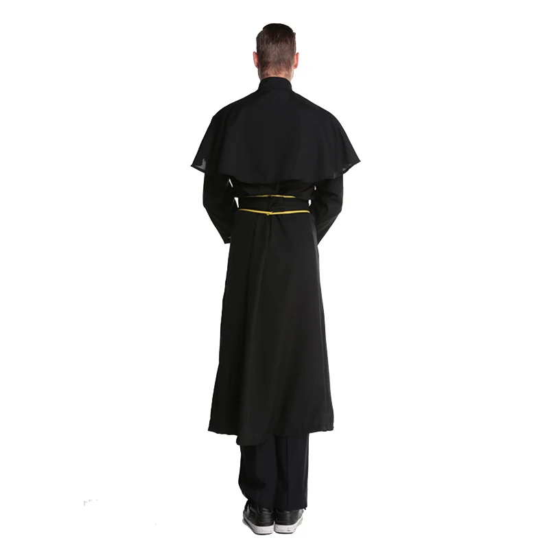 Black Men Jesus Missionary Costume Priest Christian Suits Male Nun Drama Clergyman Adults Carnival Cosplay Clothing Men Costumes (5)