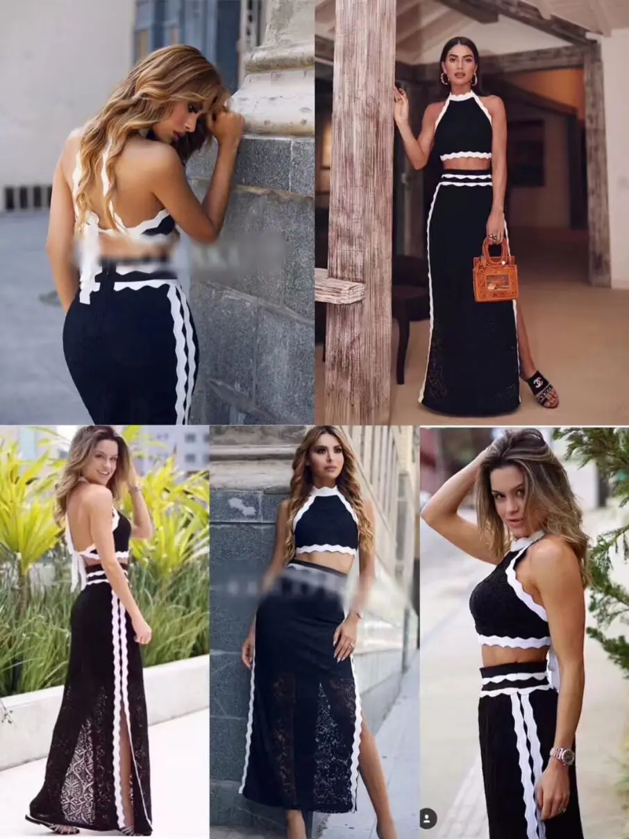 Ankle-Length black white lace Jacquard Sleeveless 2 two piece O Neck Summer Women Bandage Dress 2018 Sexy Bodycon Party Dress
Ankle-Length black white lace Jacquard Sleeveless 2 two piece O Neck Summer Women Bandage Dress 2018 Sexy Bodycon Party Dress