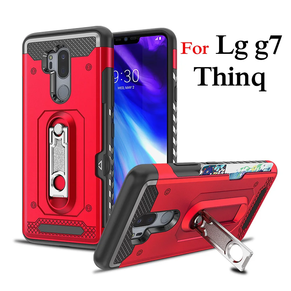 For LG G7 Thinq Hybrid Rugged Case With Metal Kickstand & Card Holder g 7 Thin q Protective Back Cover Cell Phone Conque Shell
For LG G7 Thinq Hybrid Rugged Case With Metal Kickstand & Card Holder g 7 Thin q Protective Back Cover Cell Phone Conque Shell