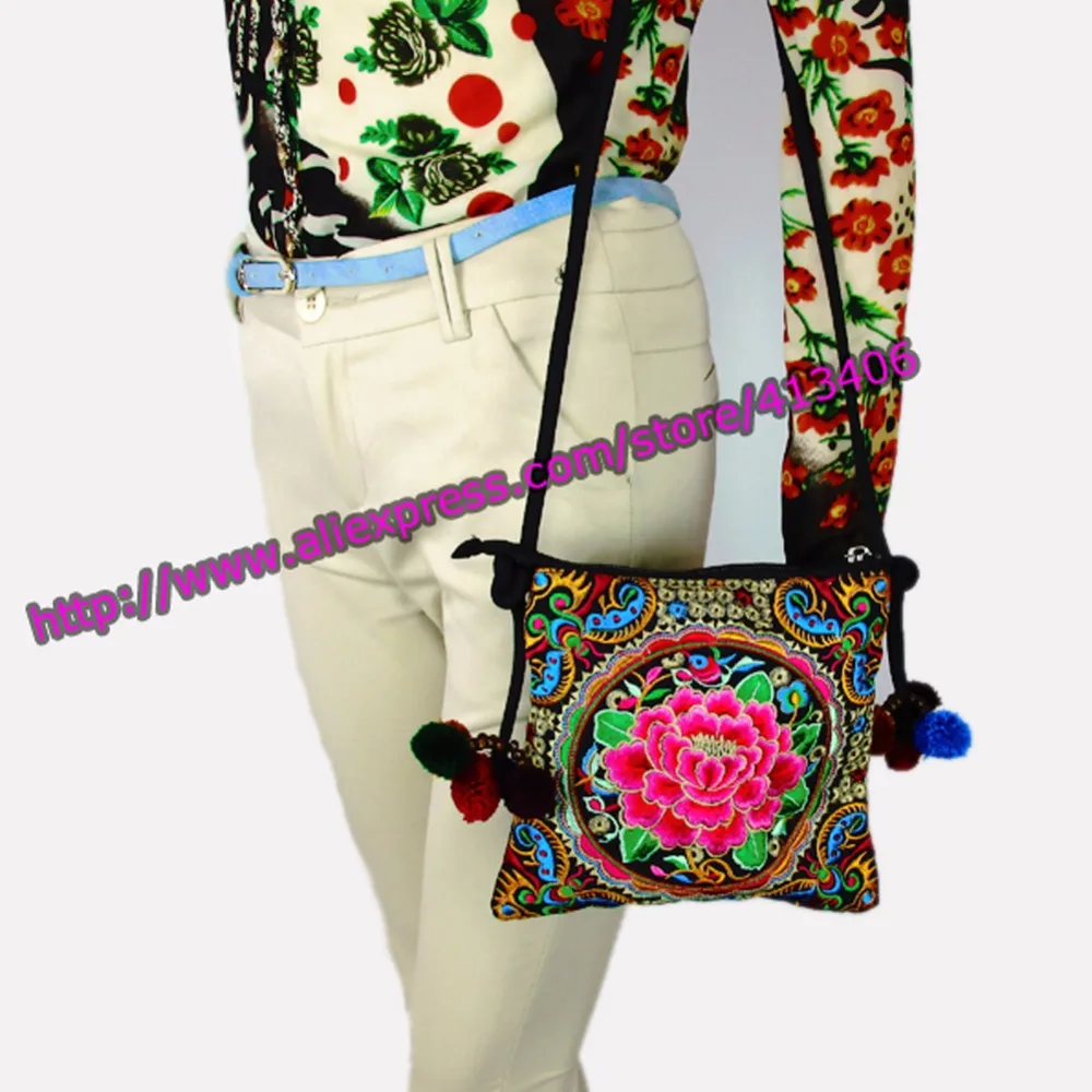 Hmong Tribal Ethnic Thai Indian Boho shoulder bag messenger embroidery pom charm trim SYS-305
Hmong Tribal Ethnic Thai Indian Boho shoulder bag messenger embroidery pom charm trim SYS-305